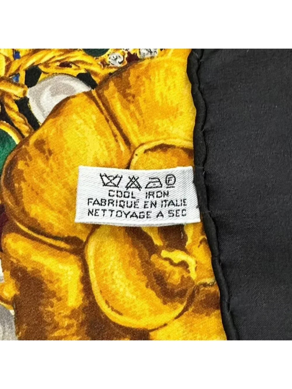 Chanel Scarf Silk Camellia Pattern Gold